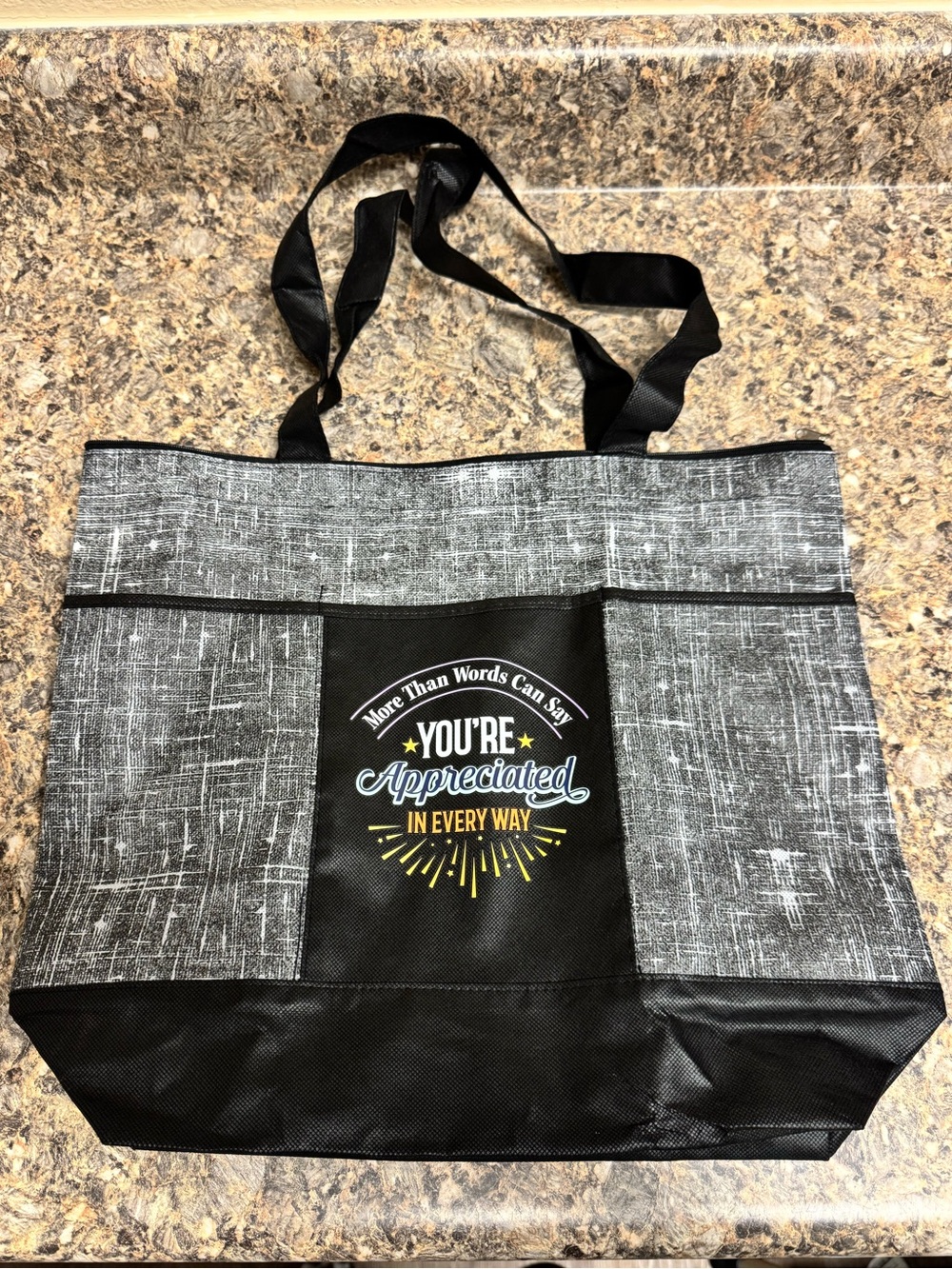 You’re Appreciated Black Gray Tote Bag